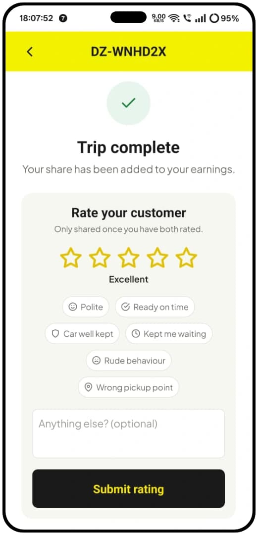 DriverZone driver app — driver profile and document status