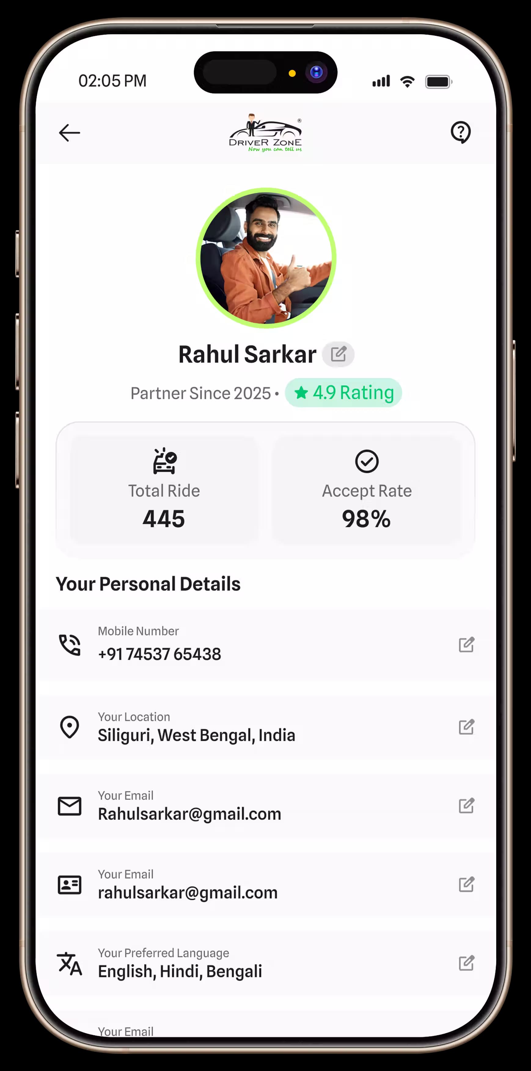 Driver App Mockup 12