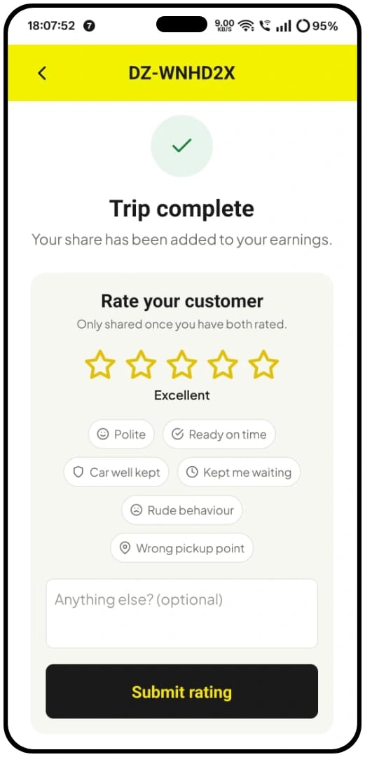 DriverZone driver app — driver profile and document status